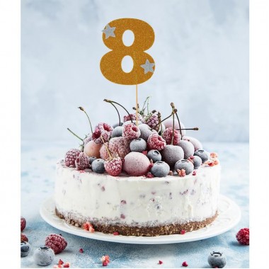 Топпер для торта " 8", золотой.