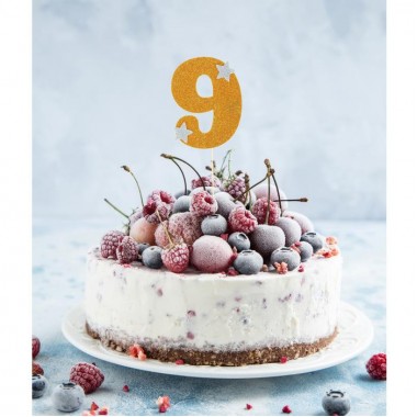 Топпер для торта " 9 ", золотой.