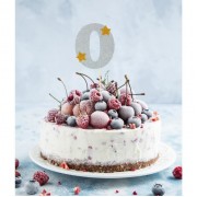 Топпер для торта " 0", серебро.