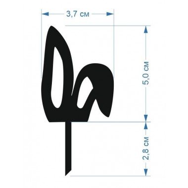Топпер "Ушки 2", (размер 1 шт-7,8*3,7 см) , Золотое оргстекло