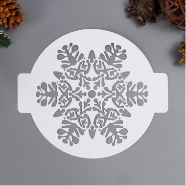 Трафарет пластик "Снежинка" D14, 7042249
