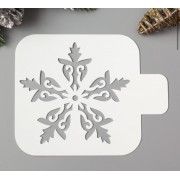 Трафарет пластик "Необычная снежинка" 9х9 см, 5120556.