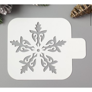 Трафарет пластик "Необычная снежинка" 9х9 см, 5120556. Трафарет пластик "Необычная снежинка" 9х9 см, 5120556.