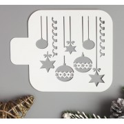 Трафарет пластик "Елочные игрушки" 9х9 см, 5120561.