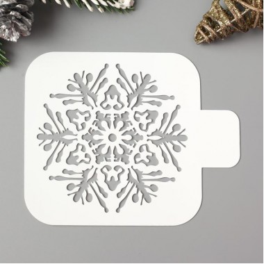 Трафарет пластик "Снежинка" 9х9 см, 5120567. Трафарет пластик "Снежинка" 9х9 см, 5120567.