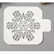 Трафарет пластик "Большая снежинка" 9х9 см, 5120568.