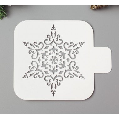 Трафарет пластик "Снежинка" 9х9 см, 5120572. Трафарет пластик "Снежинка" 9х9 см, 5120572.