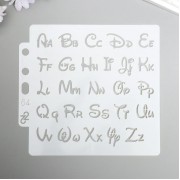 Трафарет пластик "Английский алфавит" 13х14 см