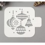 Трафарет пластик "Игрушки" 9х9 см, 5120552.