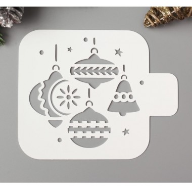 Трафарет пластик "Игрушки" 9х9 см, 5120552.