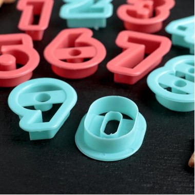 Набор форм для вырезания печенья «Цифры», 10 шт, цвет МИКС