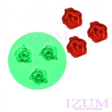 Молд "Три малых розы" 5 см