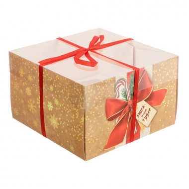 Коробка «Зима пора чудес» , 16 × 16 × 10 см (без ложемента)