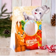 Коробочка для подарка "С Новым Годом", белочки, 15*22*7 см.
