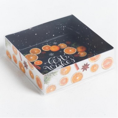 Коробка для макарун с подложками Best wishes, 12 × 12 × 3 см