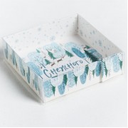 Коробка для макарун с подложками «Снежного счастья», 12 × 12 × 3 см