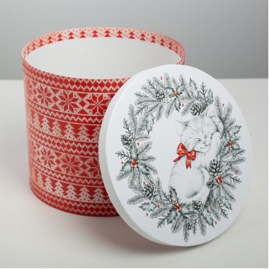 Подарочная коробка №1, диаметр 22 см, высота 19,5 см.