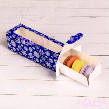 Коробочка для макарун "Снежный день", 18*5,5*5,5 см