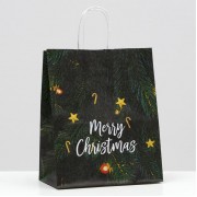 Пакет крафт "Снегопад", 22 х 12 х 27 см