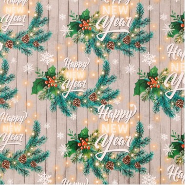 Бумага упаковочная глянцевая «Happy new year», 70 × 100 см