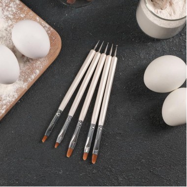 Набор кондитерских кисточек для декорирования «Кристалл», 5 шт.