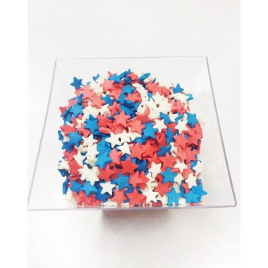 Сахарная посыпка "Звёзды" бело-красно-синие, 50 г.