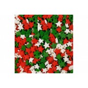 Посыпка кондитерская "Звёзды бел/зел/красные" мини, 50 г.